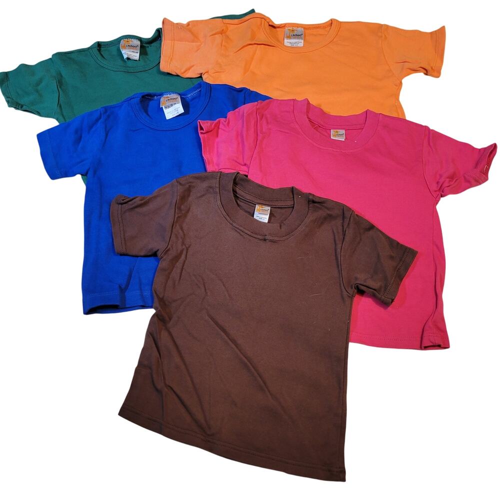 T-Shirts 2T-3T, Lot of 5 Laughing Giraffe Blue Green Pink Brown Orange Cotton